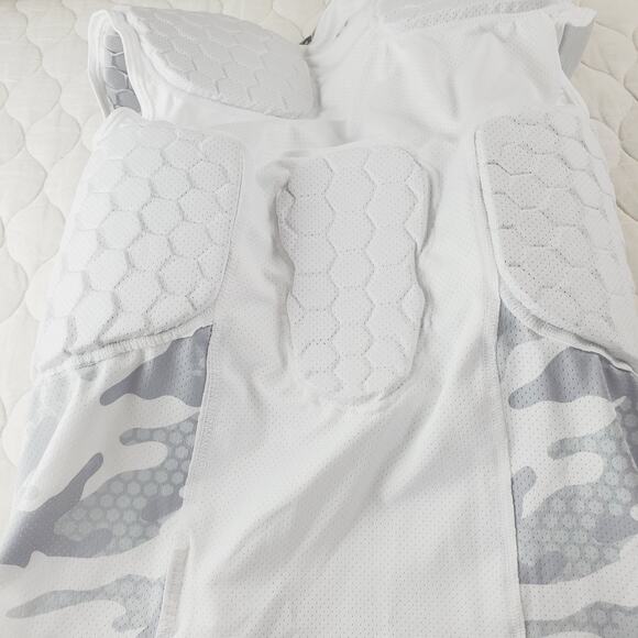 Under Armour Shirt Youth Large White Gray Camo Gameday M Hex Pad Padded Football - Picture 6 of 12